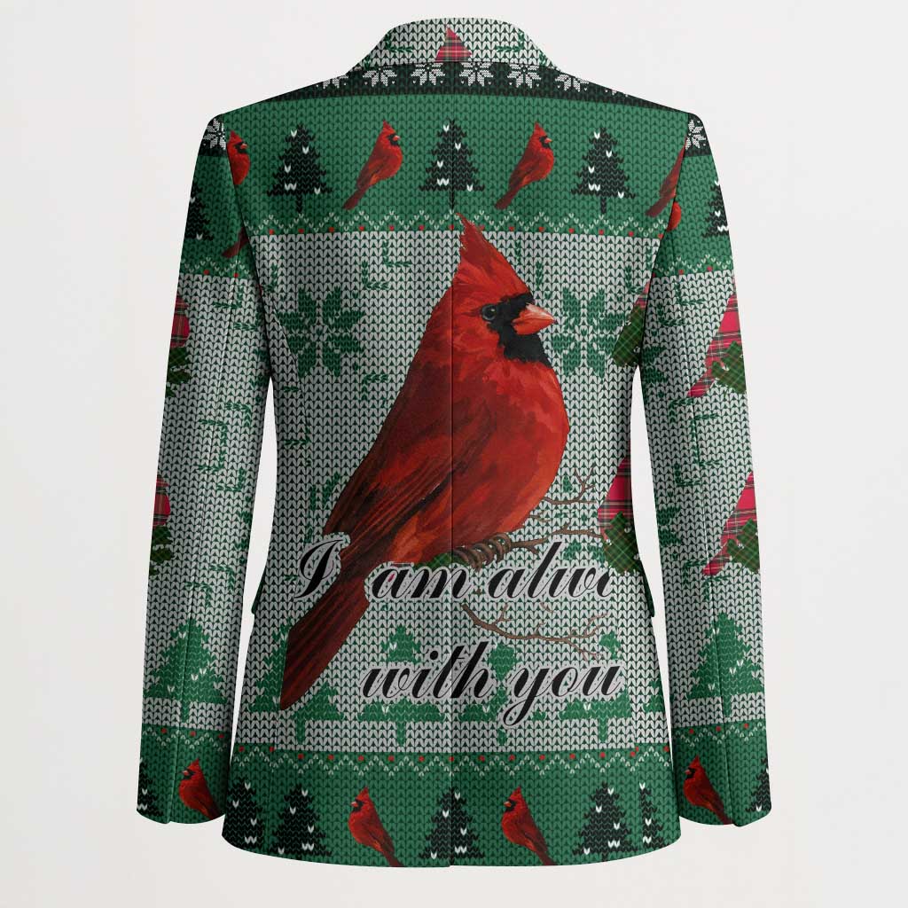 Cardinal I am Always With You Christmas Blazer Xmas Holiday Patterns - Wonder Print Shop