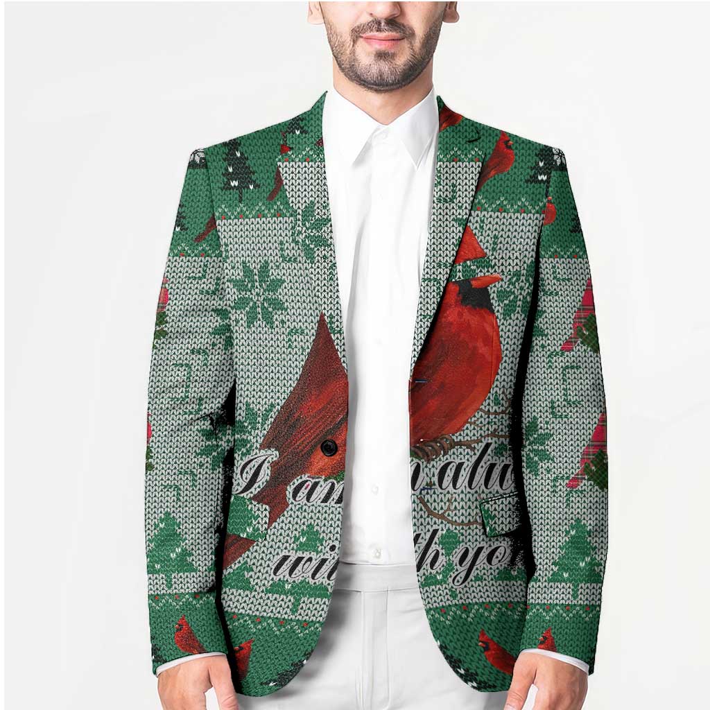 Cardinal I am Always With You Christmas Blazer Xmas Holiday Patterns - Wonder Print Shop