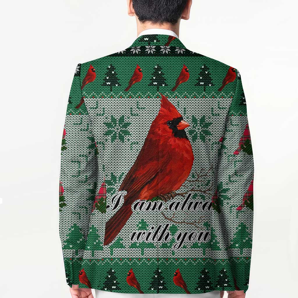Cardinal I am Always With You Christmas Blazer Xmas Holiday Patterns - Wonder Print Shop