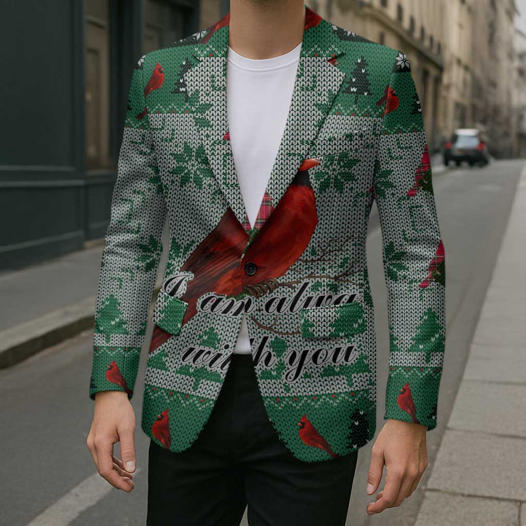 Cardinal I am Always With You Christmas Blazer Xmas Holiday Patterns - Wonder Print Shop