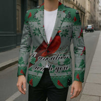 Cardinal I am Always With You Christmas Blazer Xmas Holiday Patterns - Wonder Print Shop