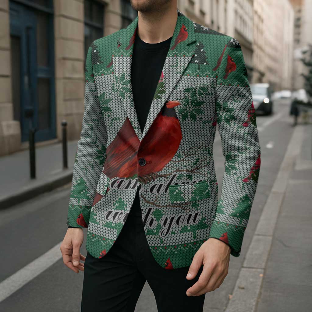 Cardinal I am Always With You Christmas Blazer Xmas Holiday Patterns - Wonder Print Shop