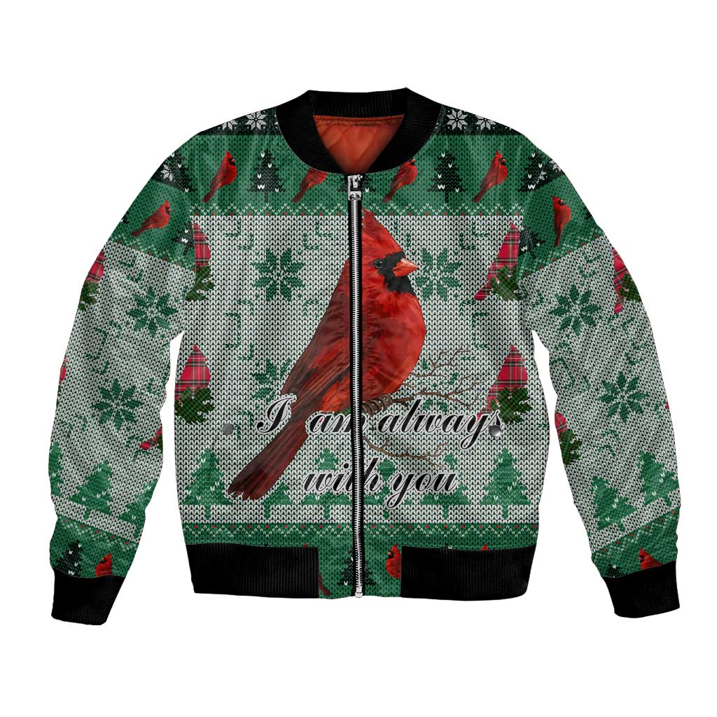 Cardinal I am Always With You Christmas Bomber Jacket Xmas Holiday Patterns - Wonder Print Shop