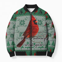 Cardinal I am Always With You Christmas Bomber Puffer Jacket Xmas Holiday Patterns - Wonder Print Shop