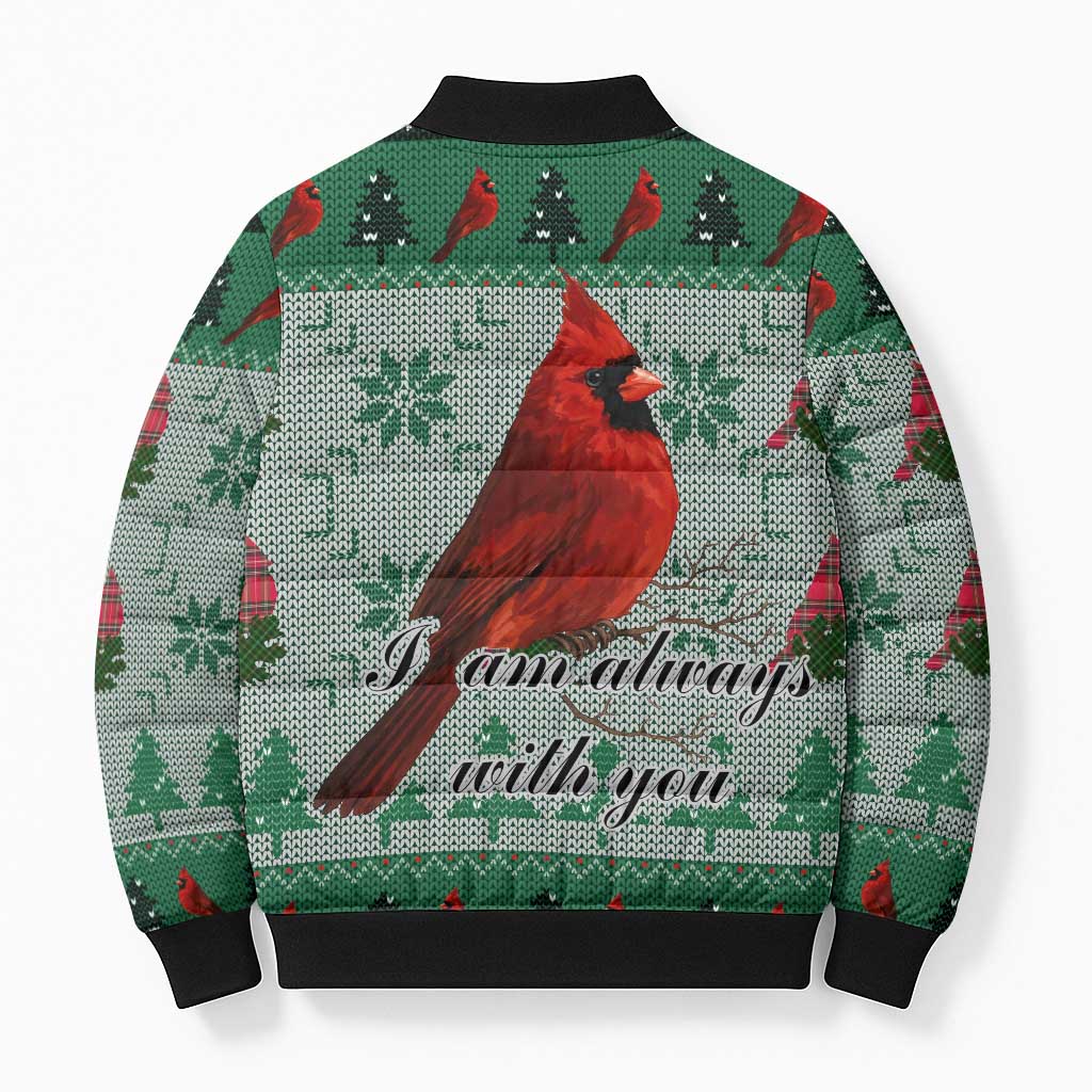 Cardinal I am Always With You Christmas Bomber Puffer Jacket Xmas Holiday Patterns - Wonder Print Shop
