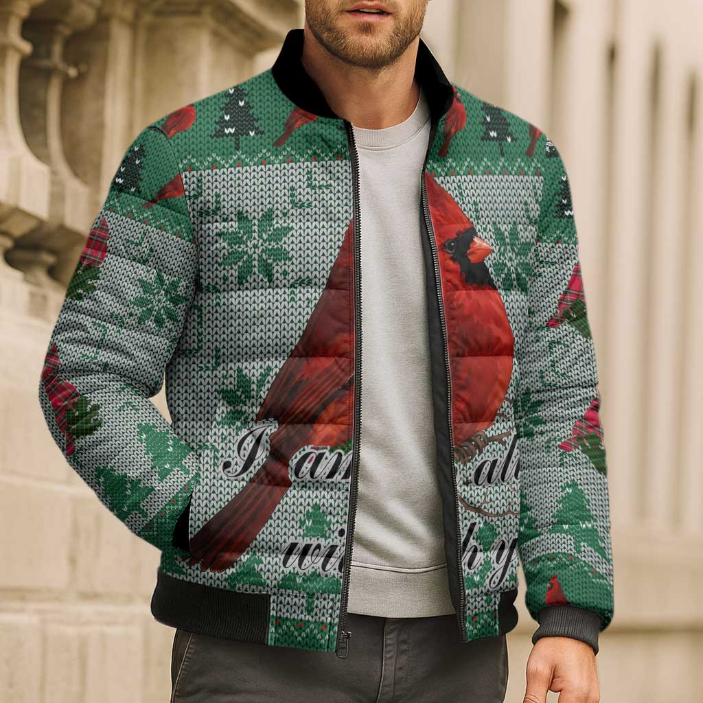 Cardinal I am Always With You Christmas Bomber Puffer Jacket Xmas Holiday Patterns - Wonder Print Shop