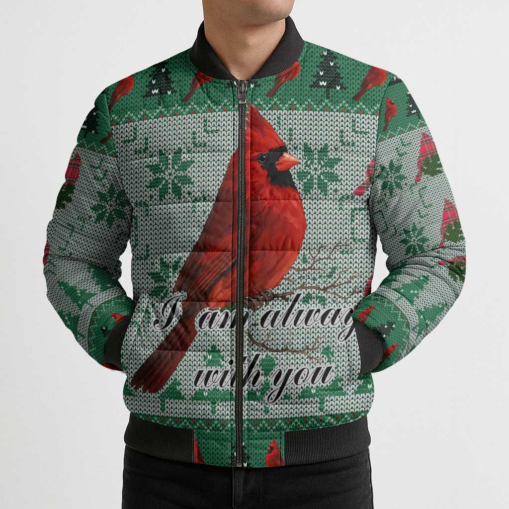 Cardinal I am Always With You Christmas Bomber Puffer Jacket Xmas Holiday Patterns - Wonder Print Shop