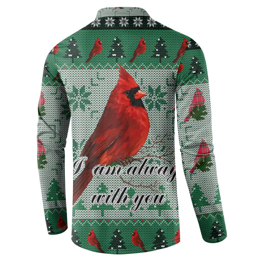 Cardinal I am Always With You Christmas Button Sweatshirt Xmas Holiday Patterns - Wonder Print Shop