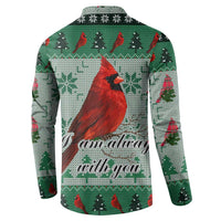 Cardinal I am Always With You Christmas Button Sweatshirt Xmas Holiday Patterns - Wonder Print Shop