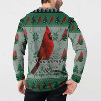 Cardinal I am Always With You Christmas Button Sweatshirt Xmas Holiday Patterns - Wonder Print Shop