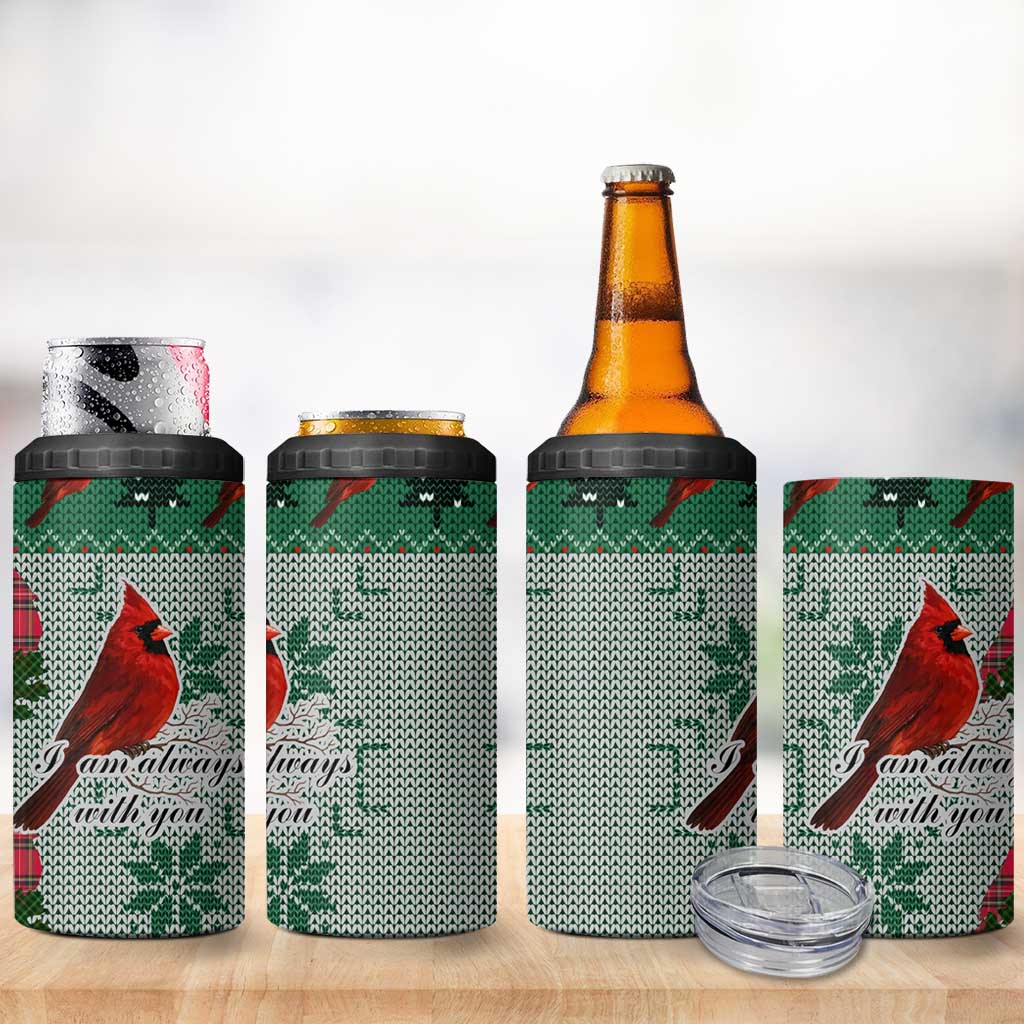 Cardinal I am Always With You Christmas 4 in 1 Can Cooler Tumbler Xmas Holiday Patterns - Wonder Print Shop