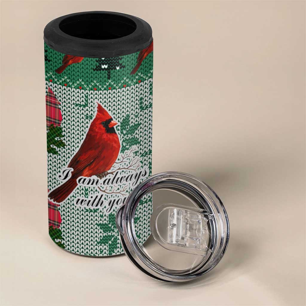 Cardinal I am Always With You Christmas 4 in 1 Can Cooler Tumbler Xmas Holiday Patterns - Wonder Print Shop