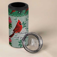 Cardinal I am Always With You Christmas 4 in 1 Can Cooler Tumbler Xmas Holiday Patterns - Wonder Print Shop