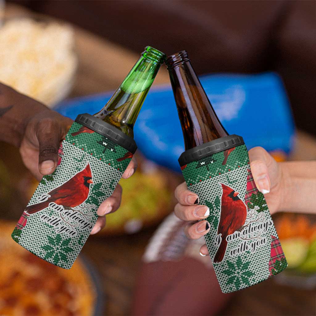 Cardinal I am Always With You Christmas 4 in 1 Can Cooler Tumbler Xmas Holiday Patterns - Wonder Print Shop