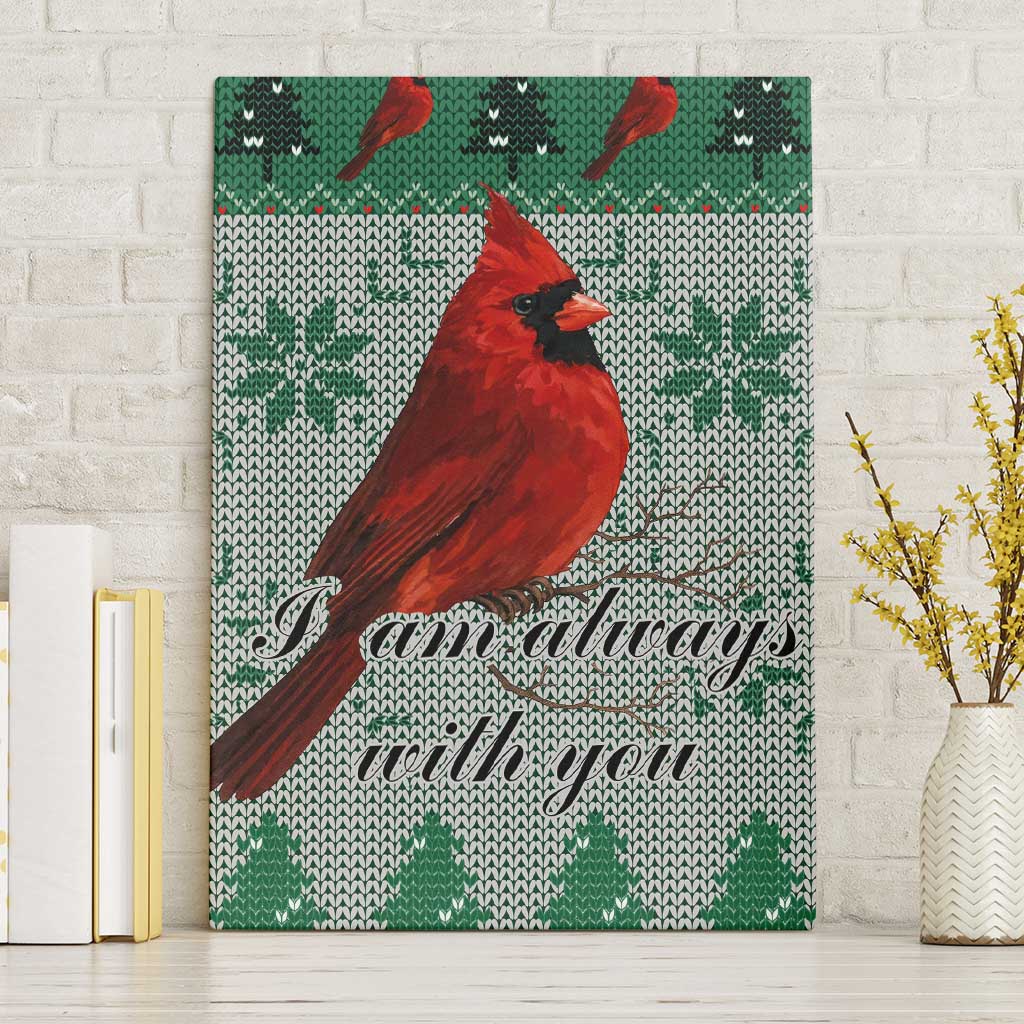 Cardinal I am Always With You Christmas Canvas Wall Art Xmas Holiday Patterns - Wonder Print Shop