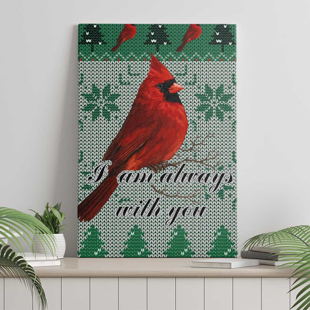 Cardinal I am Always With You Christmas Canvas Wall Art Xmas Holiday Patterns - Wonder Print Shop