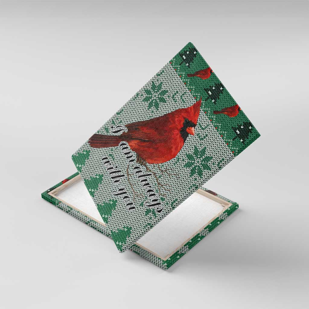 Cardinal I am Always With You Christmas Canvas Wall Art Xmas Holiday Patterns - Wonder Print Shop