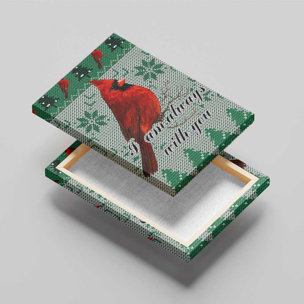 Cardinal I am Always With You Christmas Canvas Wall Art Xmas Holiday Patterns - Wonder Print Shop