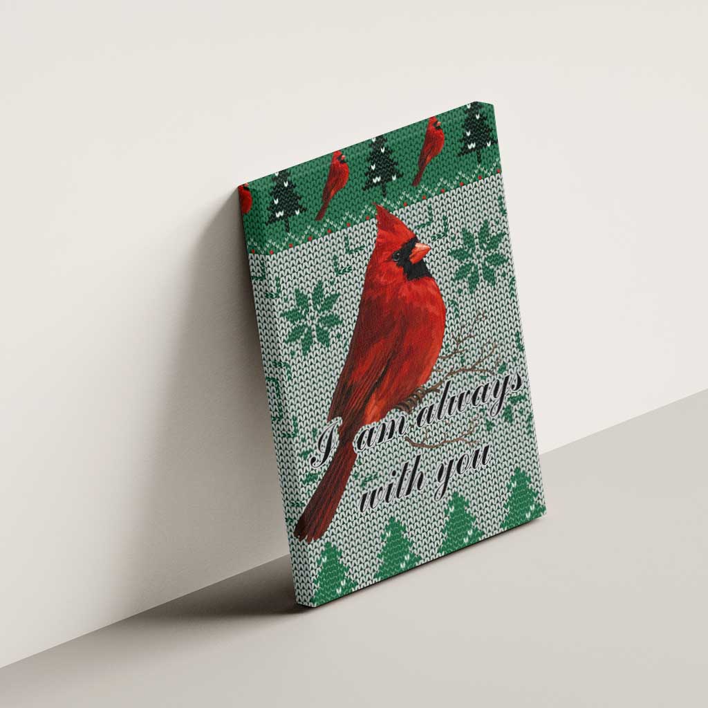 Cardinal I am Always With You Christmas Canvas Wall Art Xmas Holiday Patterns - Wonder Print Shop
