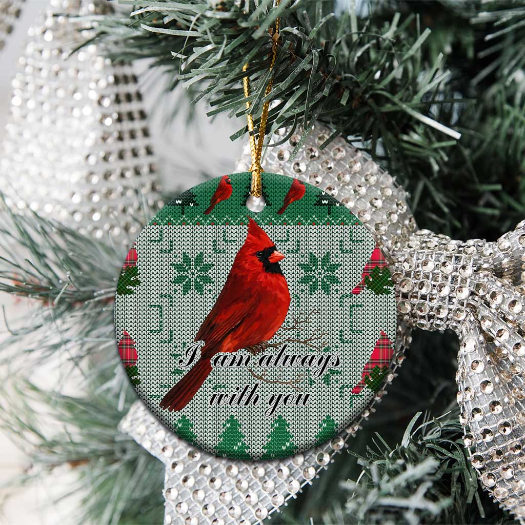Cardinal I am Always With You Christmas Ceramic Ornament Xmas Holiday Patterns - Wonder Print Shop