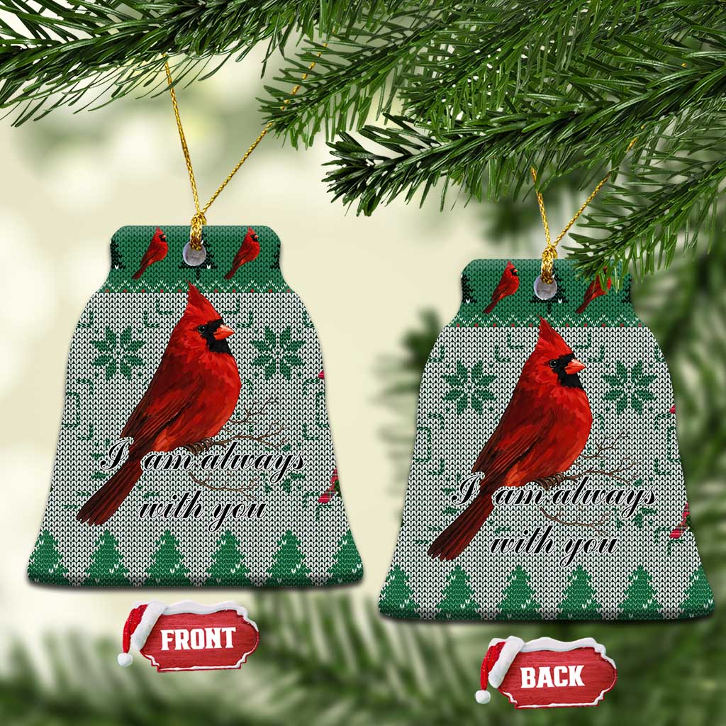 Cardinal I am Always With You Christmas Ceramic Ornament Xmas Holiday Patterns - Wonder Print Shop