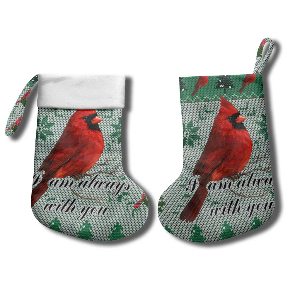 Cardinal I am Always With You Christmas Stocking Xmas Holiday Patterns - Wonder Print Shop