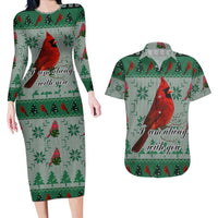 Cardinal I am Always With You Christmas Couples Matching Long Sleeve Bodycon Dress and Hawaiian Shirt Xmas Holiday Patterns - Wonder Print Shop
