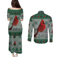 Cardinal I am Always With You Christmas Couples Matching Puletasi and Long Sleeve Button Shirt Xmas Holiday Patterns - Wonder Print Shop