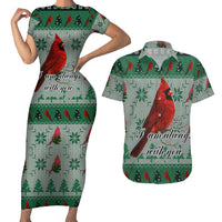 Cardinal I am Always With You Christmas Couples Matching Short Sleeve Bodycon Dress and Hawaiian Shirt Xmas Holiday Patterns - Wonder Print Shop