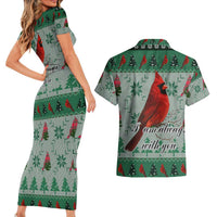 Cardinal I am Always With You Christmas Couples Matching Short Sleeve Bodycon Dress and Hawaiian Shirt Xmas Holiday Patterns - Wonder Print Shop