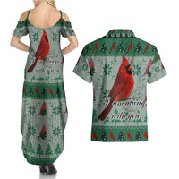 Cardinal I am Always With You Christmas Couples Matching Summer Maxi Dress and Hawaiian Shirt Xmas Holiday Patterns - Wonder Print Shop