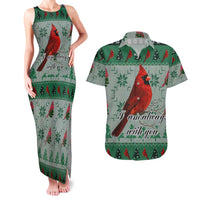 Cardinal I am Always With You Christmas Couples Matching Tank Maxi Dress and Hawaiian Shirt Xmas Holiday Patterns - Wonder Print Shop