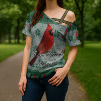 Cardinal I am Always With You Christmas Cross Shoulder Shirt Xmas Holiday Patterns - Wonder Print Shop