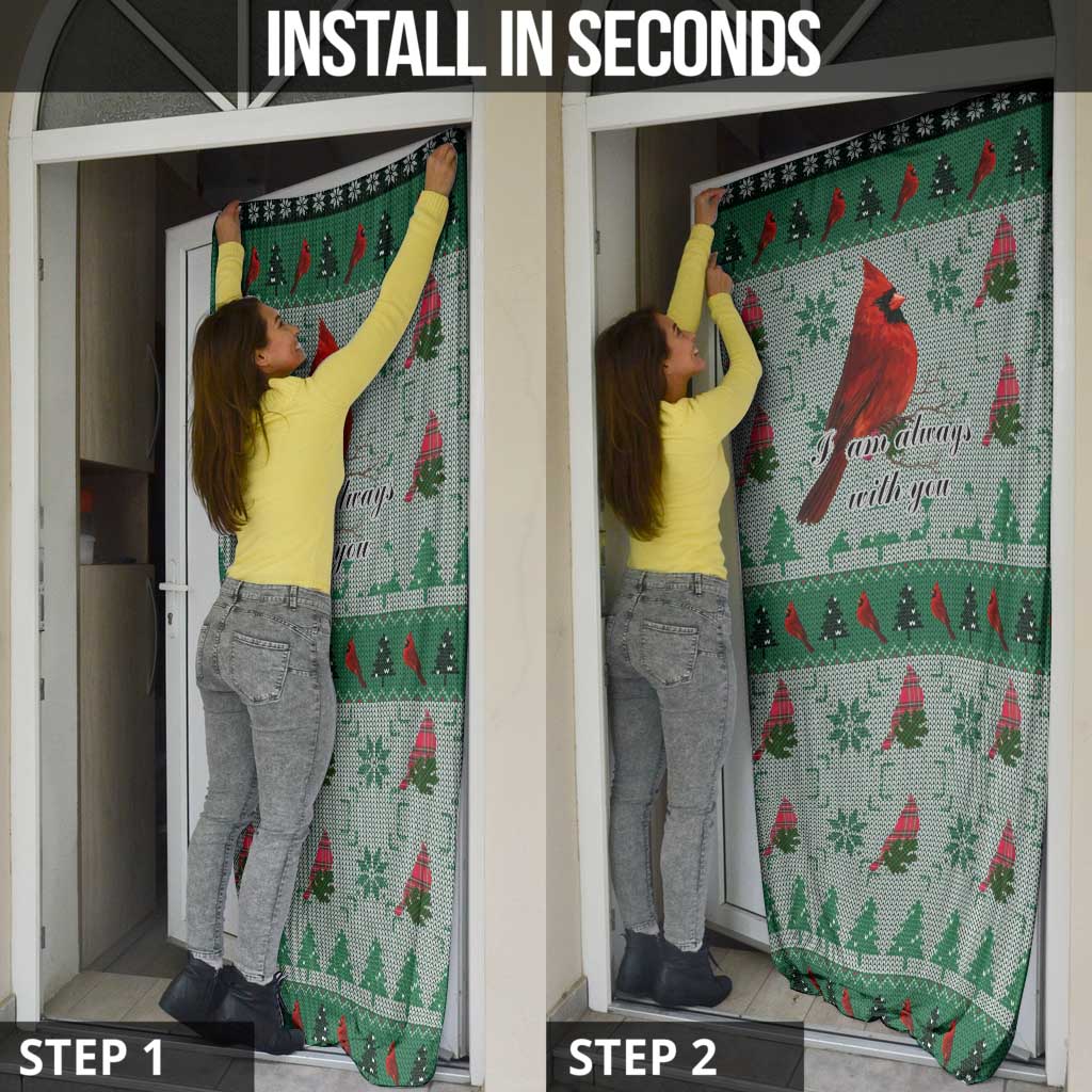 Cardinal I am Always With You Christmas Door Cover Xmas Holiday Patterns - Wonder Print Shop