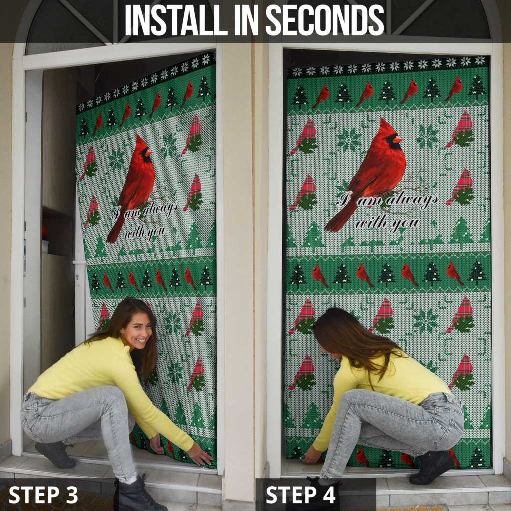 Cardinal I am Always With You Christmas Door Cover Xmas Holiday Patterns - Wonder Print Shop