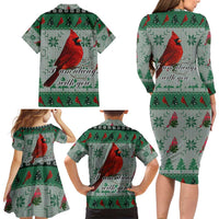 Cardinal I am Always With You Christmas Family Matching Long Sleeve Bodycon Dress and Hawaiian Shirt Xmas Holiday Patterns - Wonder Print Shop