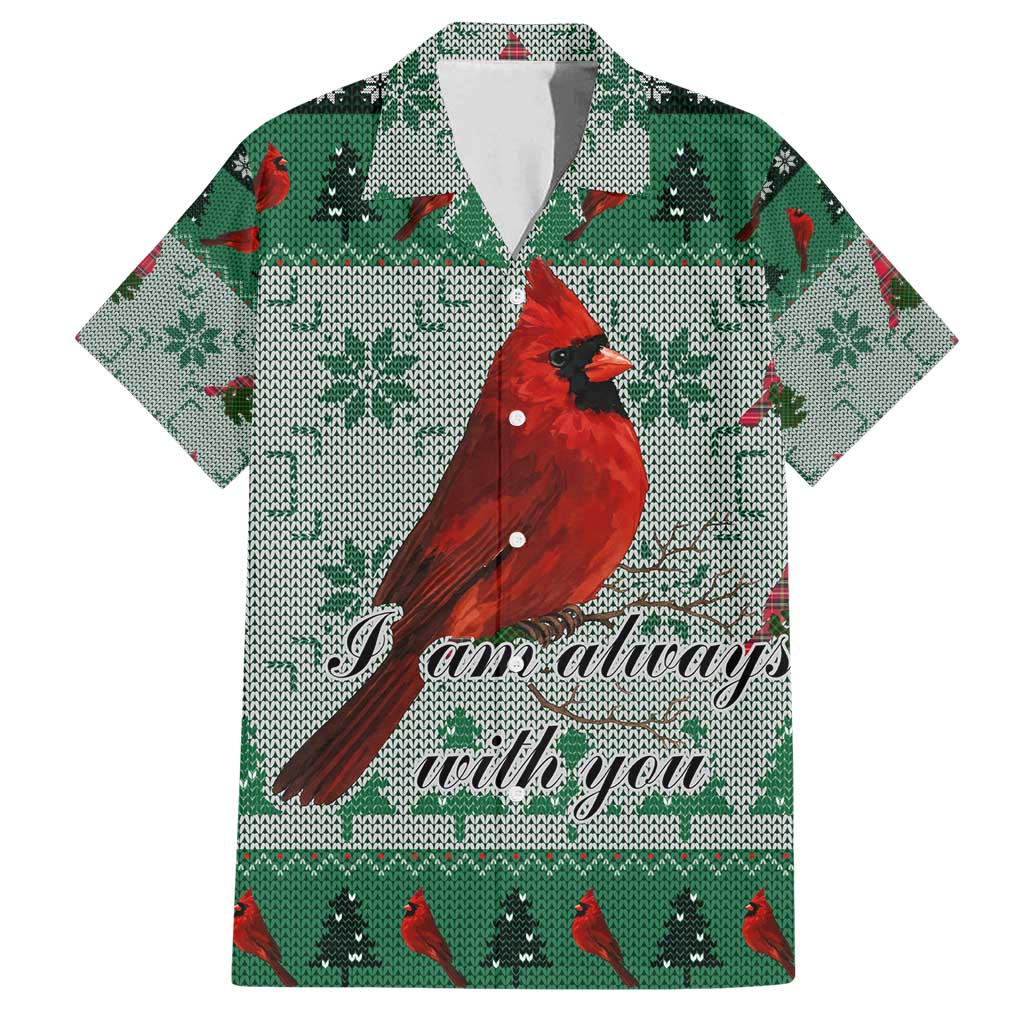 Cardinal I am Always With You Christmas Family Matching Long Sleeve Bodycon Dress and Hawaiian Shirt Xmas Holiday Patterns - Wonder Print Shop
