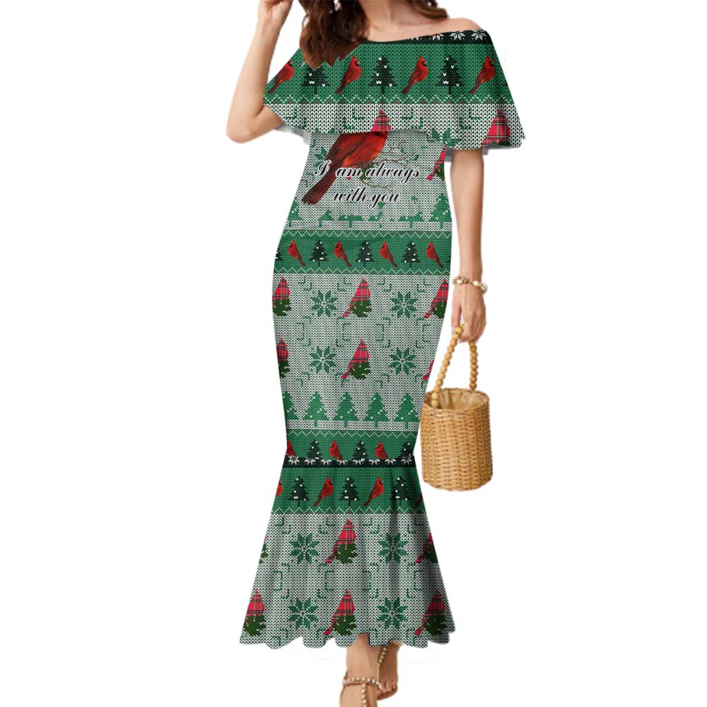 Cardinal I am Always With You Christmas Family Matching Mermaid Dress and Hawaiian Shirt Xmas Holiday Patterns - Wonder Print Shop