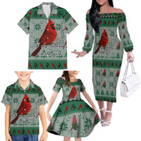 Cardinal I am Always With You Christmas Family Matching Off The Shoulder Long Sleeve Dress and Hawaiian Shirt Xmas Holiday Patterns - Wonder Print Shop