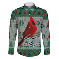 Cardinal I am Always With You Christmas Family Matching Off The Shoulder Long Sleeve Dress and Hawaiian Shirt Xmas Holiday Patterns - Wonder Print Shop