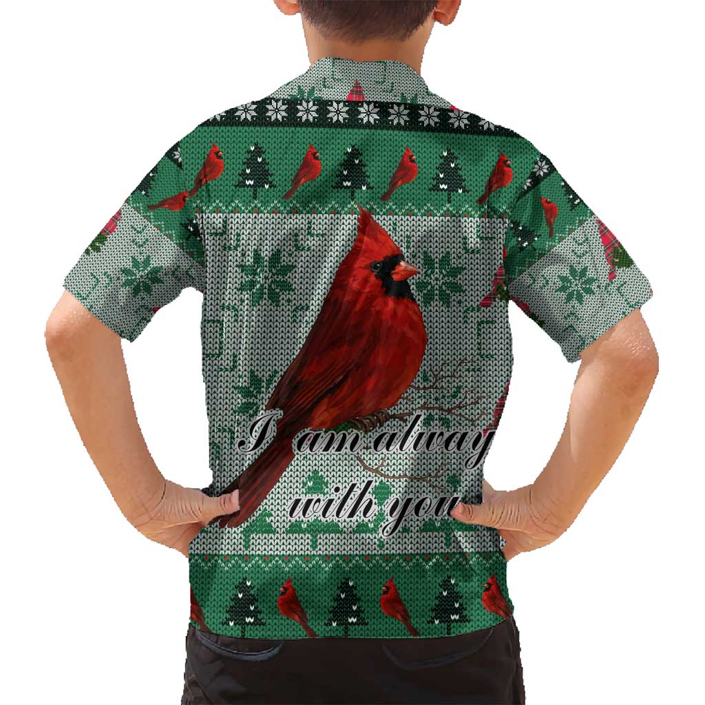 Cardinal I am Always With You Christmas Family Matching Off Shoulder Short Dress and Hawaiian Shirt Xmas Holiday Patterns - Wonder Print Shop