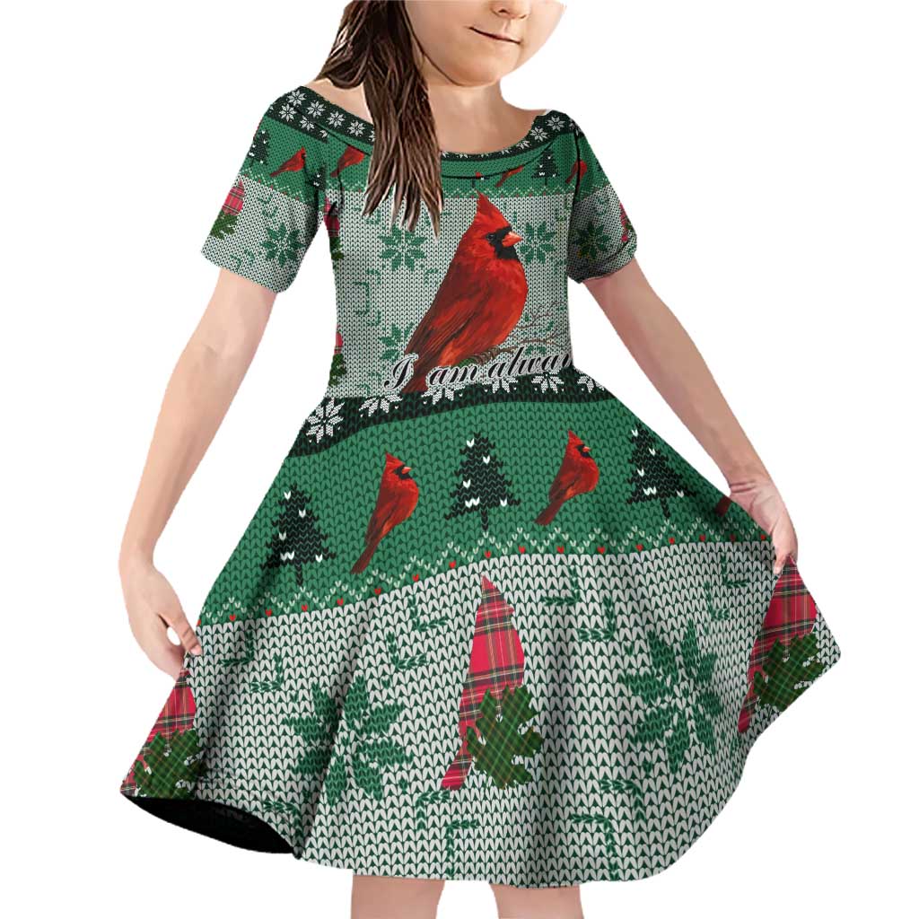 Cardinal I am Always With You Christmas Family Matching Off Shoulder Short Dress and Hawaiian Shirt Xmas Holiday Patterns - Wonder Print Shop