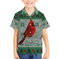 Cardinal I am Always With You Christmas Family Matching Off Shoulder Short Dress and Hawaiian Shirt Xmas Holiday Patterns - Wonder Print Shop