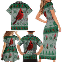 Cardinal I am Always With You Christmas Family Matching Short Sleeve Bodycon Dress and Hawaiian Shirt Xmas Holiday Patterns - Wonder Print Shop