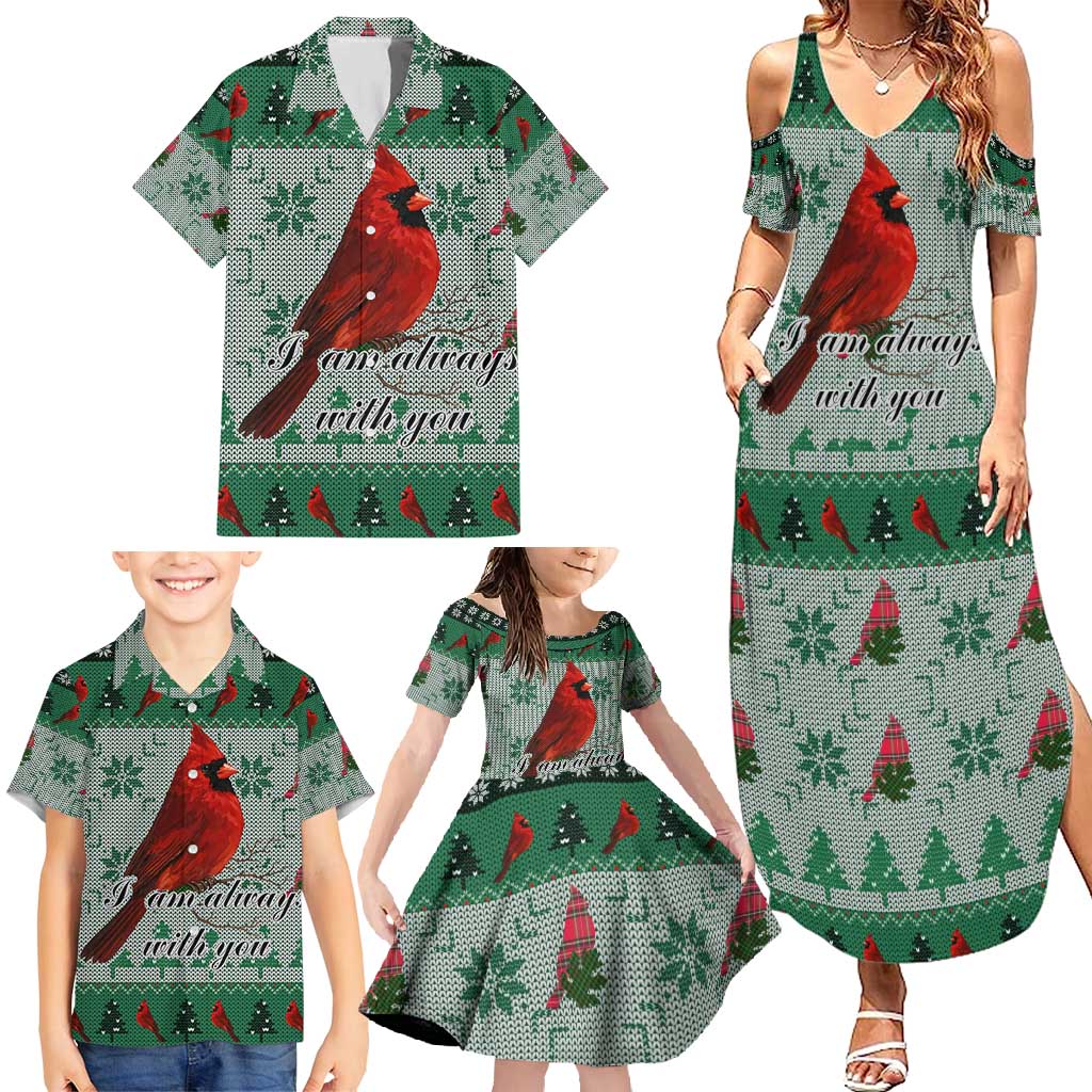 Cardinal I am Always With You Christmas Family Matching Summer Maxi Dress and Hawaiian Shirt Xmas Holiday Patterns - Wonder Print Shop