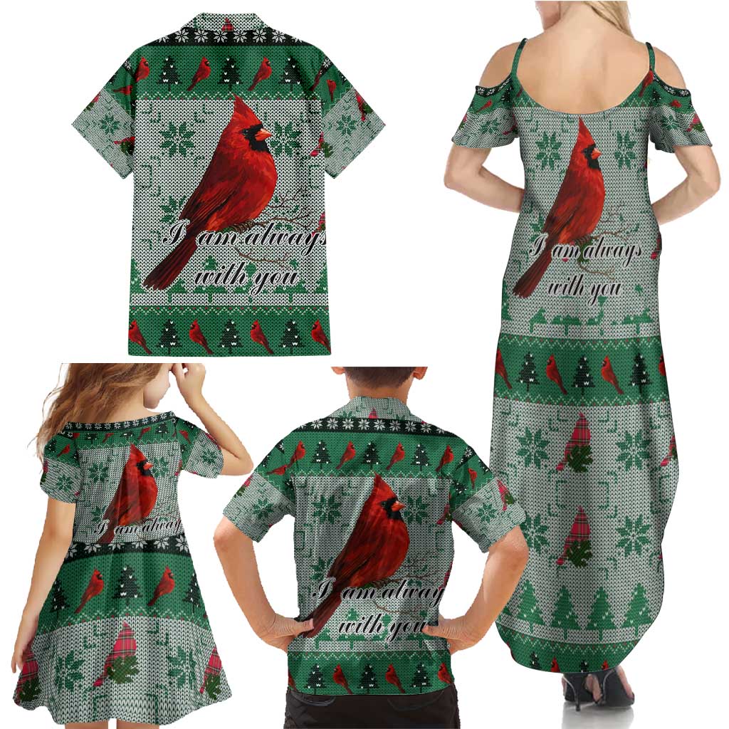 Cardinal I am Always With You Christmas Family Matching Summer Maxi Dress and Hawaiian Shirt Xmas Holiday Patterns - Wonder Print Shop