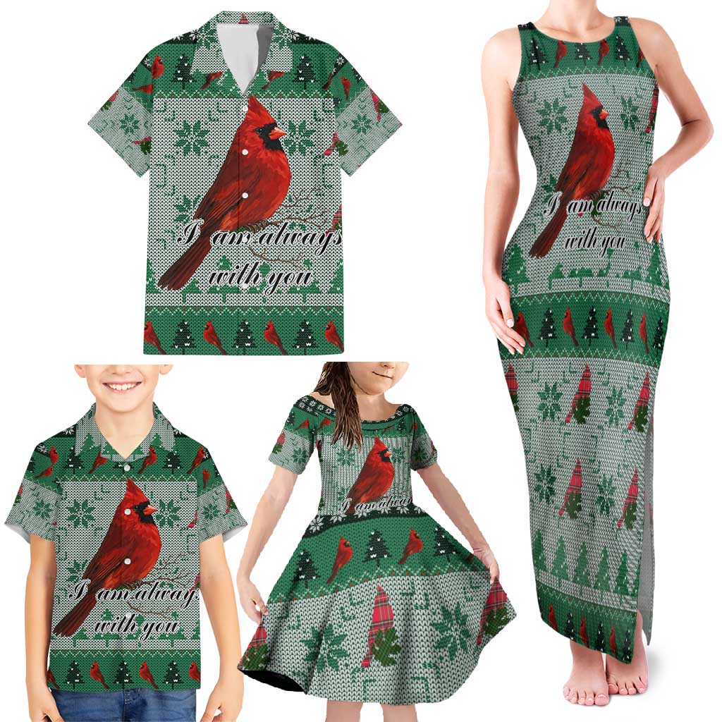 Cardinal I am Always With You Christmas Family Matching Tank Maxi Dress and Hawaiian Shirt Xmas Holiday Patterns - Wonder Print Shop