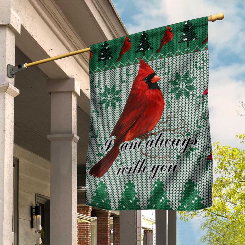 Cardinal I am Always With You Christmas Garden Flag Xmas Holiday Patterns - Wonder Print Shop