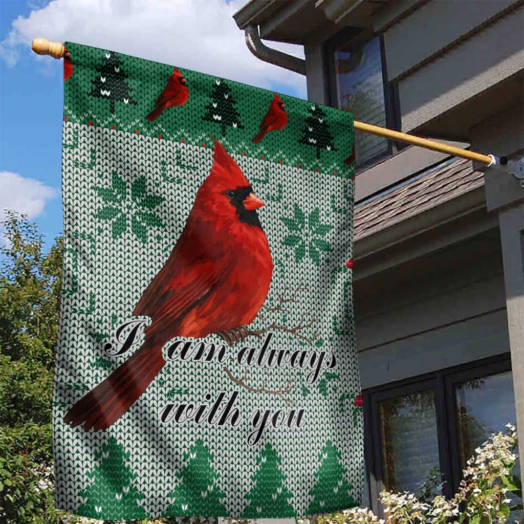 Cardinal I am Always With You Christmas Garden Flag Xmas Holiday Patterns - Wonder Print Shop
