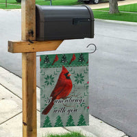 Cardinal I am Always With You Christmas Garden Flag Xmas Holiday Patterns - Wonder Print Shop